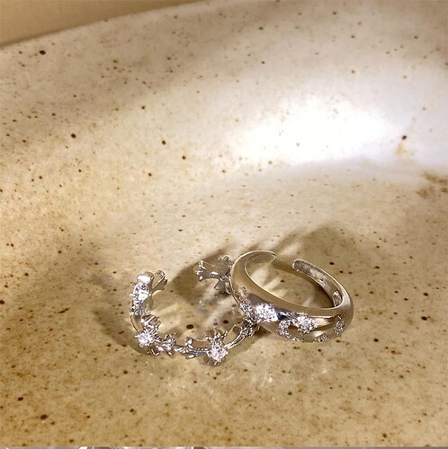 Cool wind~ Silver zirconia cross ring for women, niche design, Instagram light luxury index finger ring, personalized couple's ring