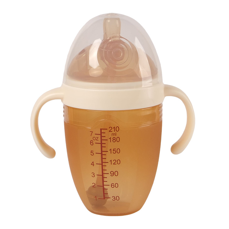 Leche materna en caja en inglés, artefacto de destete de nano plata, biberón de silicona completo anti-flatulencia para bebés 210ml