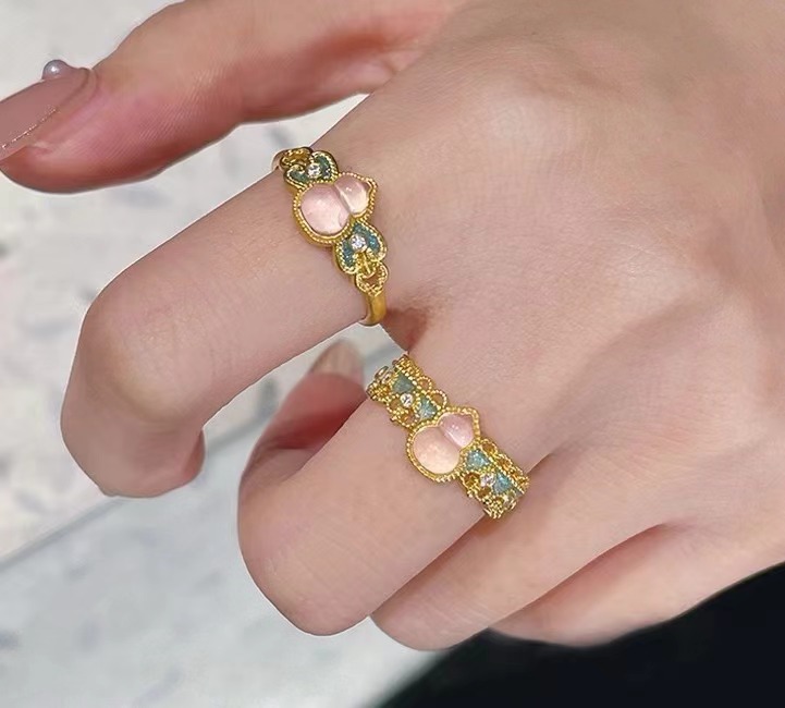 Zlatý obchod s perlou, nefritový tykevový prsten, náramek, oblek pro nový design výklenku, oblek pro živé exploze._voghion.com