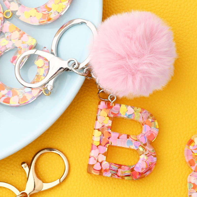 49g Weight Keychain Classification 1 Piece Fashion Letter Resin Epoxy Women's Keychain
