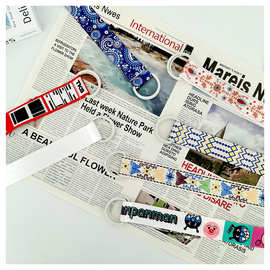 定制图案数码印花腰带布带各式图片印刷带金属双环扣颜色定制腰带