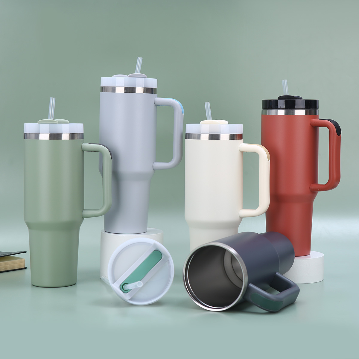 Casual Retro Solid Color 201 Stainless Steel 304 Stainless Steel Thermos Cup 1 Piece display picture 3