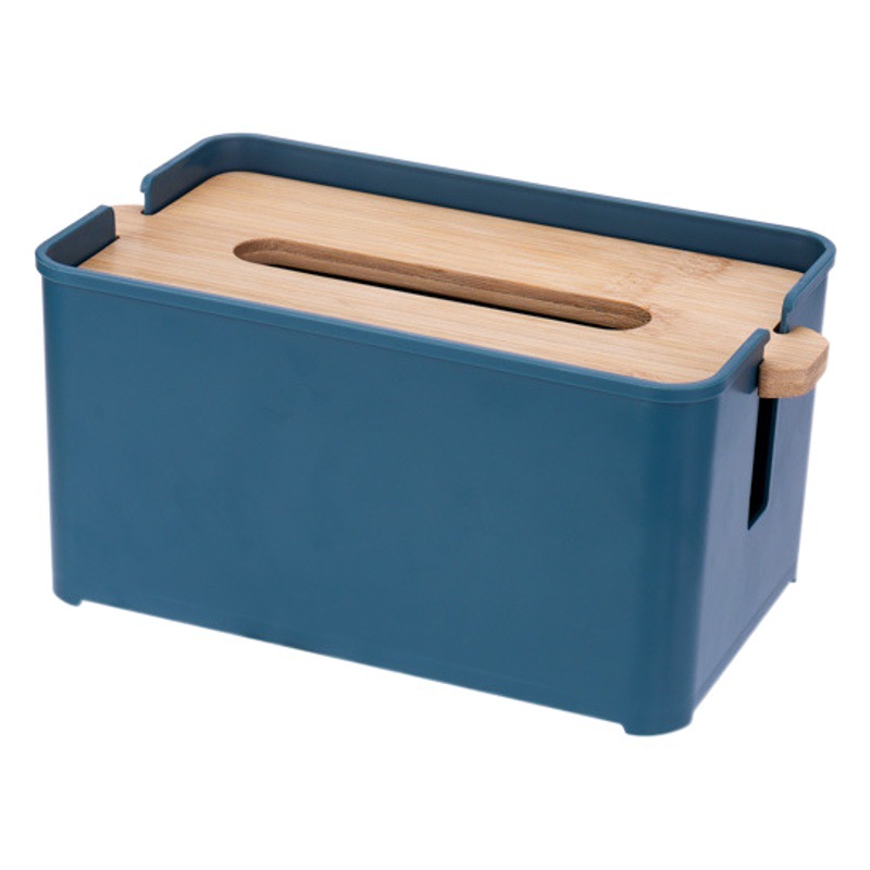Japanese-style creative household lifting tissue tissue box bamboo wood desktop coffee table office storage tissue box printed LOGO
