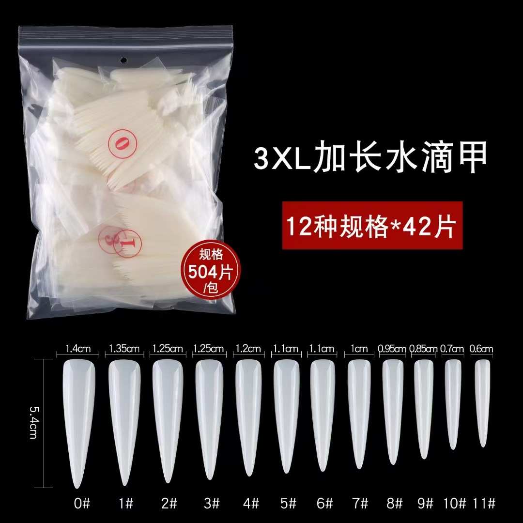 Long fake nails drop-shaped, 600 pieces