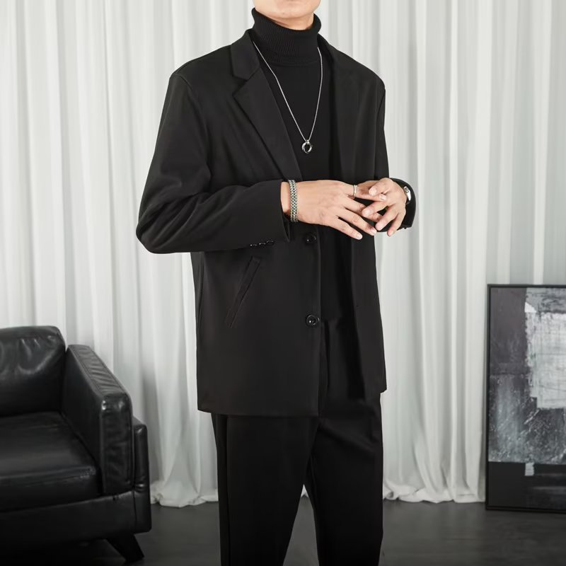 休闲西服外套男2025秋季韩版潮流商务百搭港风ins痞帅毛呢小西装