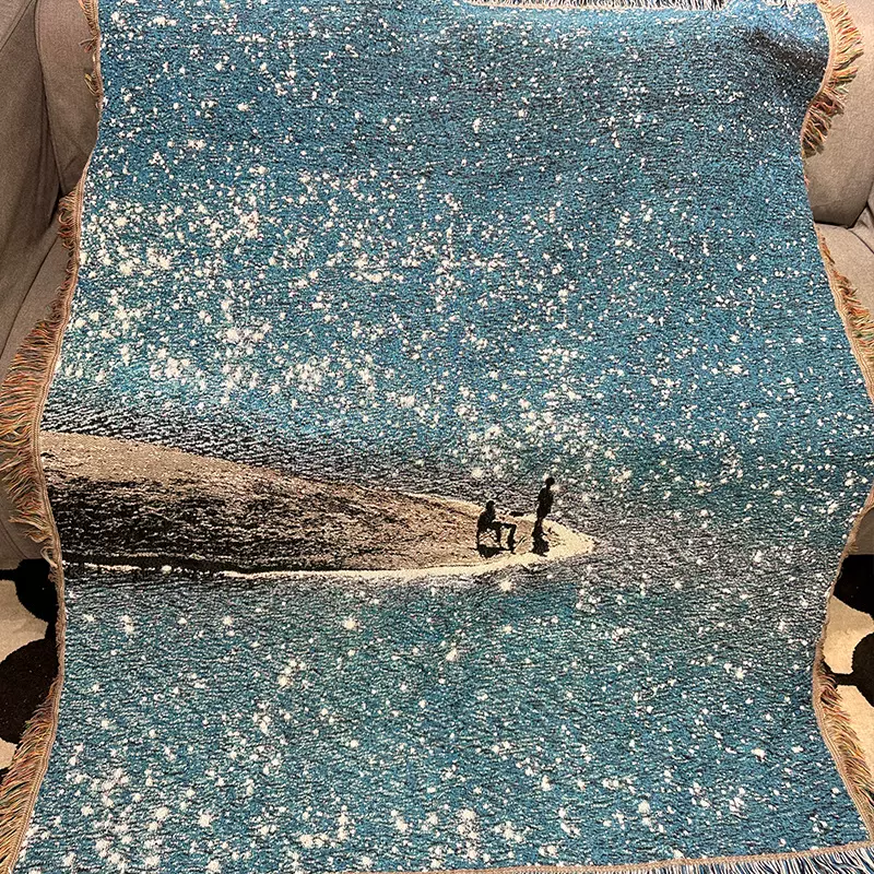 提花风景挂毯背景布装饰挂毯户外露营毯沙发盖毯午睡毯沙发巾