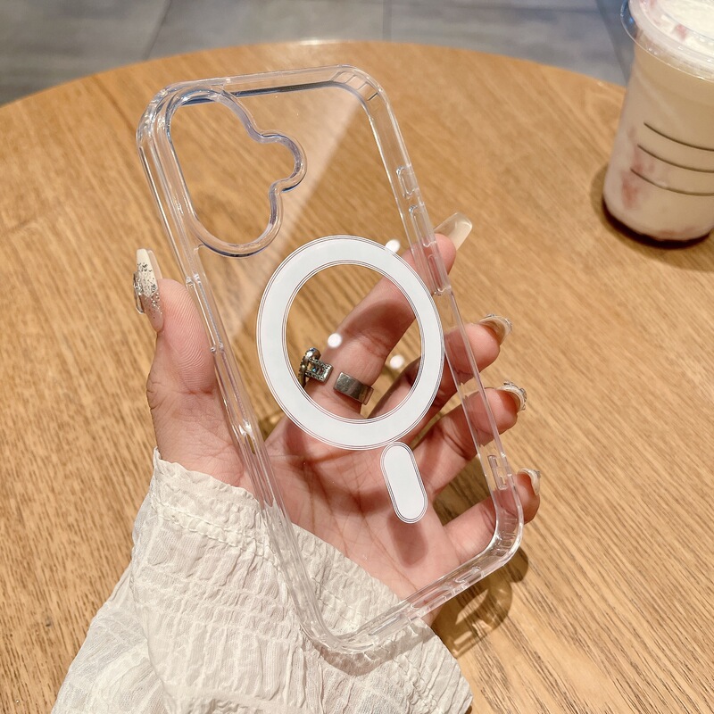 Suitable for Iphone17Pro Official Magsafe Magnetic Transparent Phone Case Apple 15 All-Inclusive 14 Protective Case 13 Suitable for Iphone17Pro Official Magsafe Magnetic Transparent Phone Case Apple 15 All-Inclusive 14 Protective Case 13