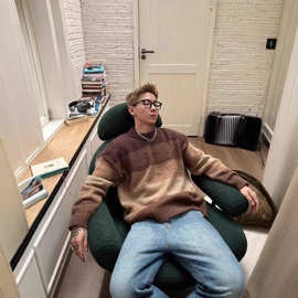 秋冬加厚毛衣男韩版潮流宽松日系针织衫冬季港风复古慵懒线衣外套