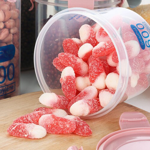 Sealed container for five grains and miscellaneous grains, transparent food storage container for milk powder in kitchen refrigerator at home, plastic buckle storage container 