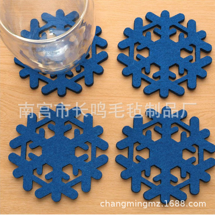 圣诞雪花杯垫加厚隔热防烫品牌LOGO店面宣传印刷商场超市礼品