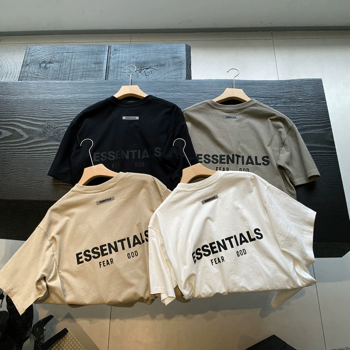 2023 primavera y verano American Essentials marca de moda pesada camiseta Street FOG algodón manga corta de los hombres de estilo High Street