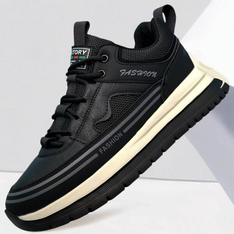 超纤皮面2025秋冬季男士休闲运动鞋时尚新款复古潮流时尚百搭男鞋