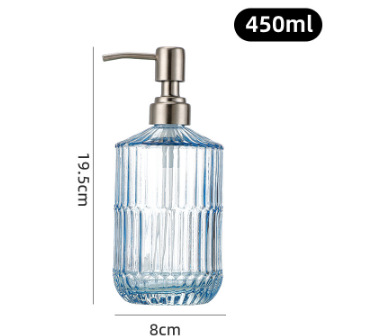 Amazon 400ml botella de champú de vidrio transparente diamante desinfectante de manos botella de jabón líquido de baño botella de vidrio