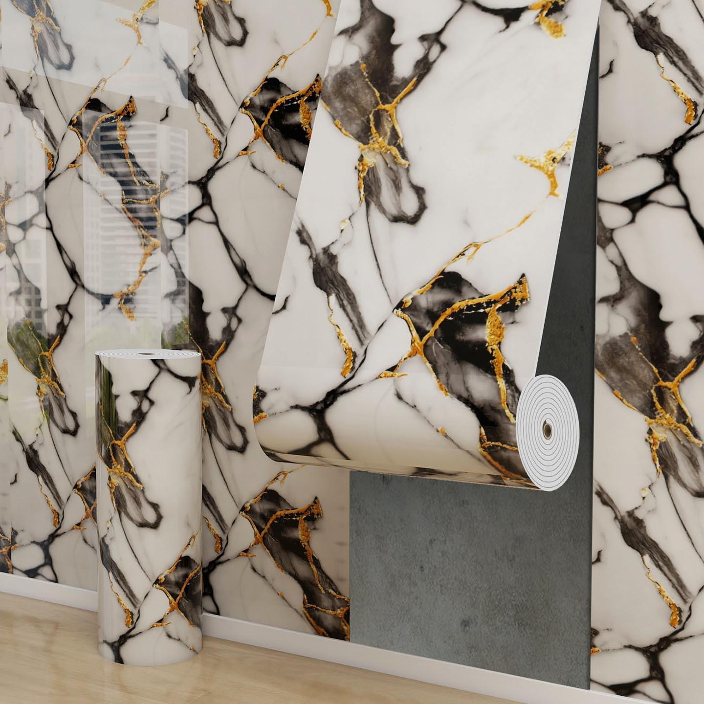 self-adhesive Marble Wall Stickers For Kitchen And Bathroom Decoration, Living Room And Bedroom Wallpaper, Waterproof And Moisture-proof Stickers_voghion.com