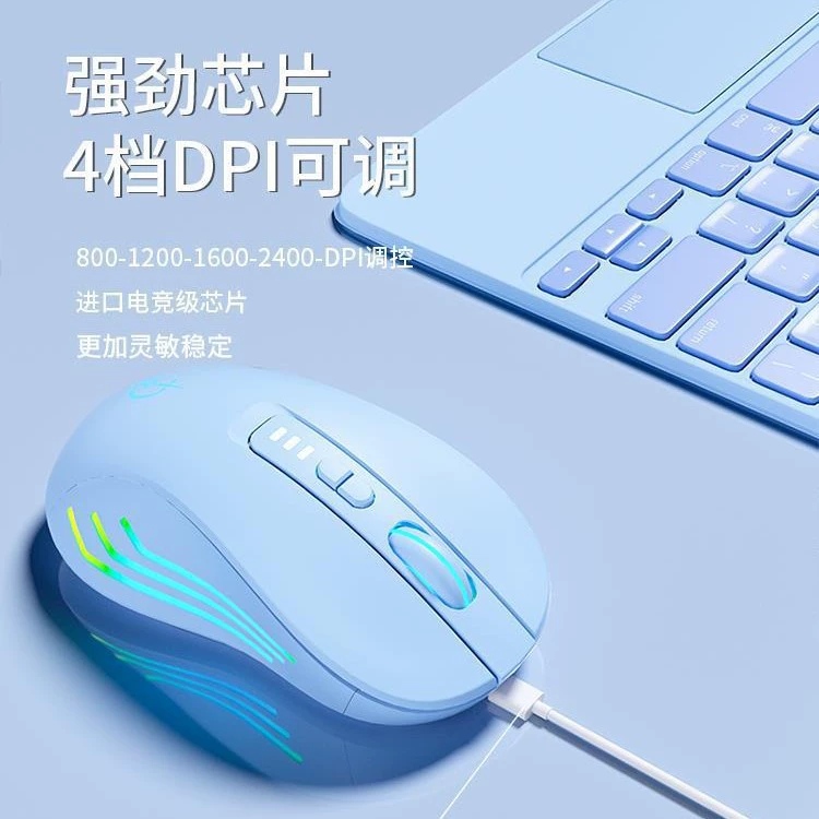 Lenovo, xiaomi, бесшумная игровая беспроводная мышь с зарядкой, совместимый ноутбук для мужчин и женщин, Bluetooth