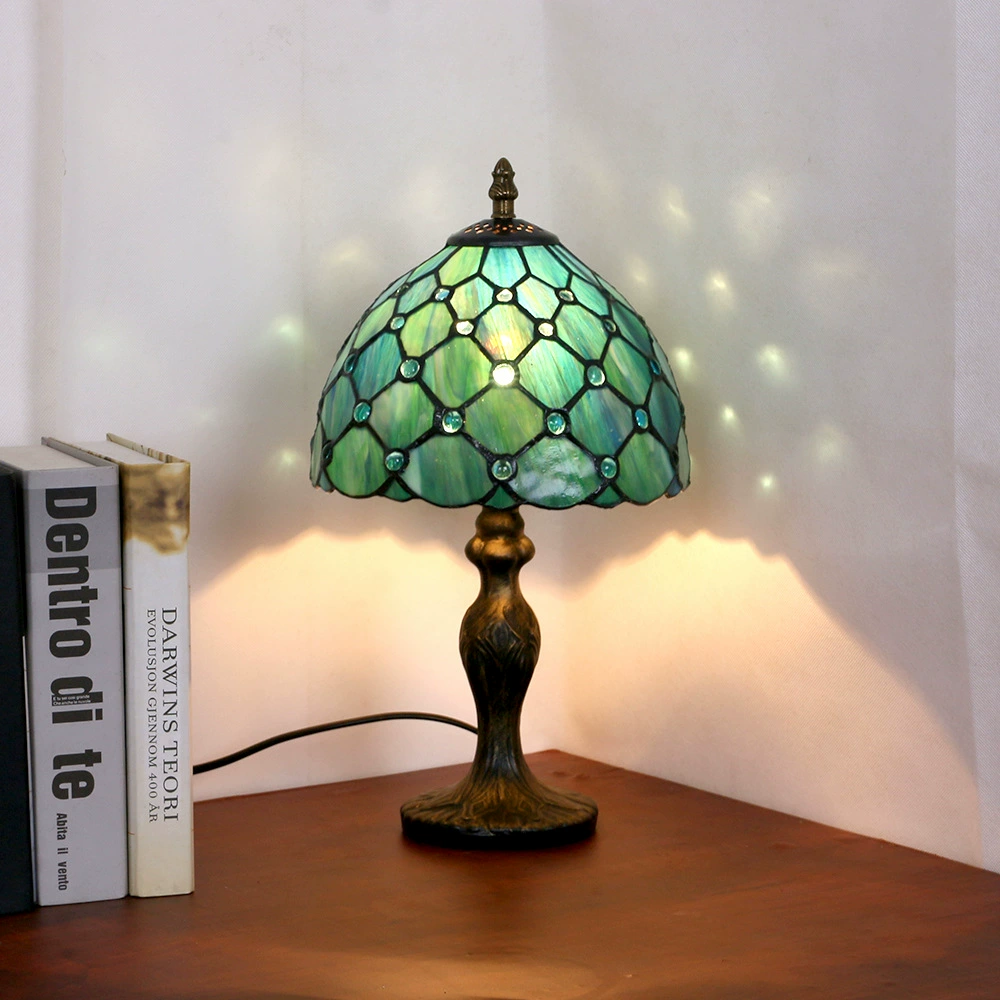 Country lantern for bed, beads handmade, creative coffee table lamp