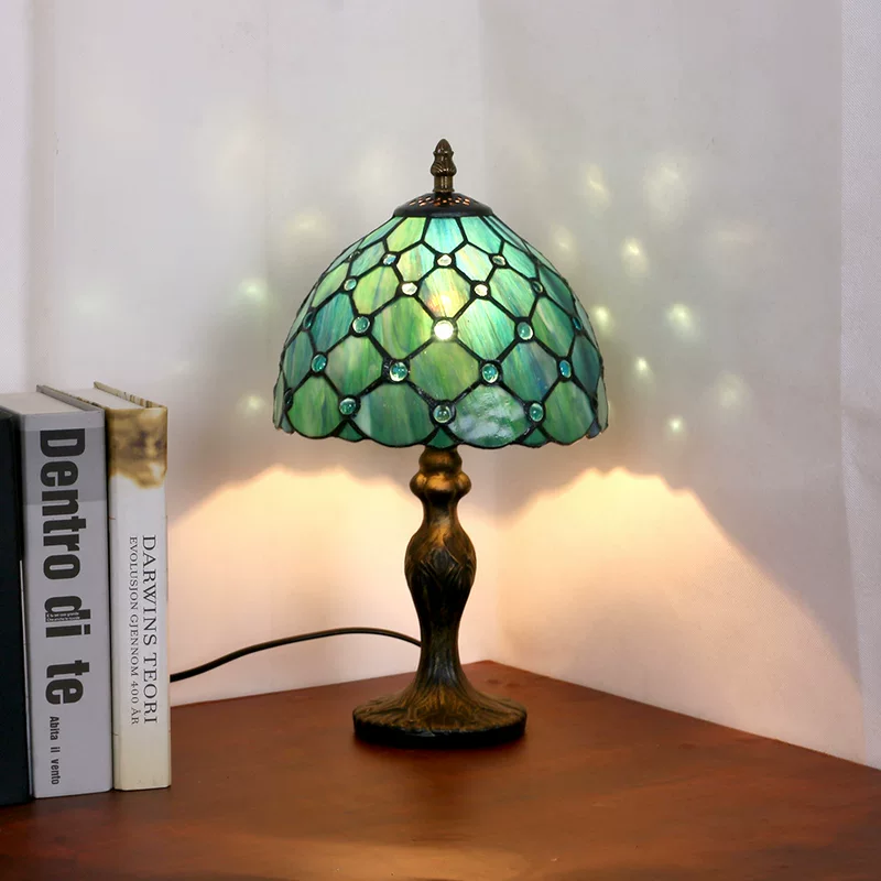 Country lantern for bed, beads handmade, creative coffee table lamp