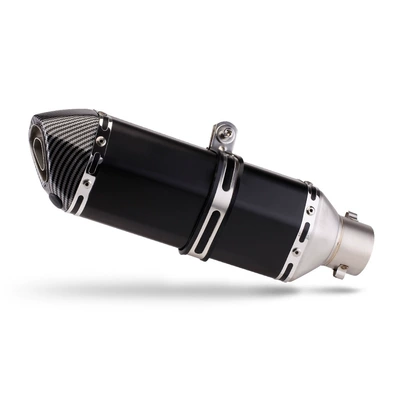 Fire Rs100 Qiaoge Jinzhan 6: Motorcycle exhaust pipe - 370-slant-tail-hex-black-faux-head