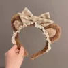 Обод с мишкой, тёмно‑кофейный