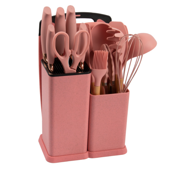 Pala de silicona sartén antiadherente especial de calidad alimentaria utensilios de cocina para el hogar 19 piezas de utensilios de cocina traje