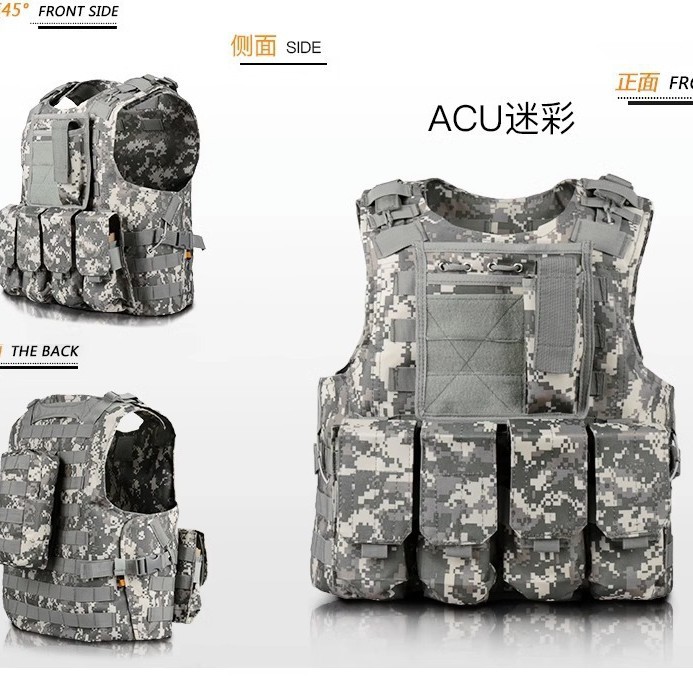 Chaleco táctico chaleco táctico camuflaje ligero chaleco antibalas de desmontaje rápido CS al aire libre traje de entrenamiento militar de seguridad