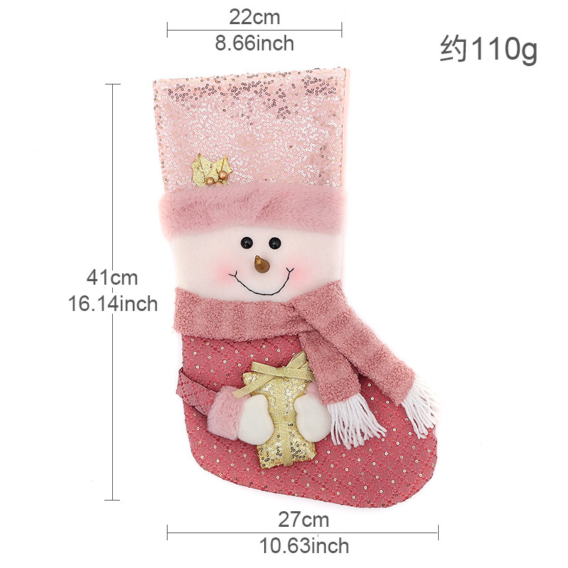Calcetines de Navidad transfronterizos calcetines de regalo para niños colgantes de árbol de Navidad bolsas de caramelo decoración colgantes de decoración para el hogar de Navidad image 21