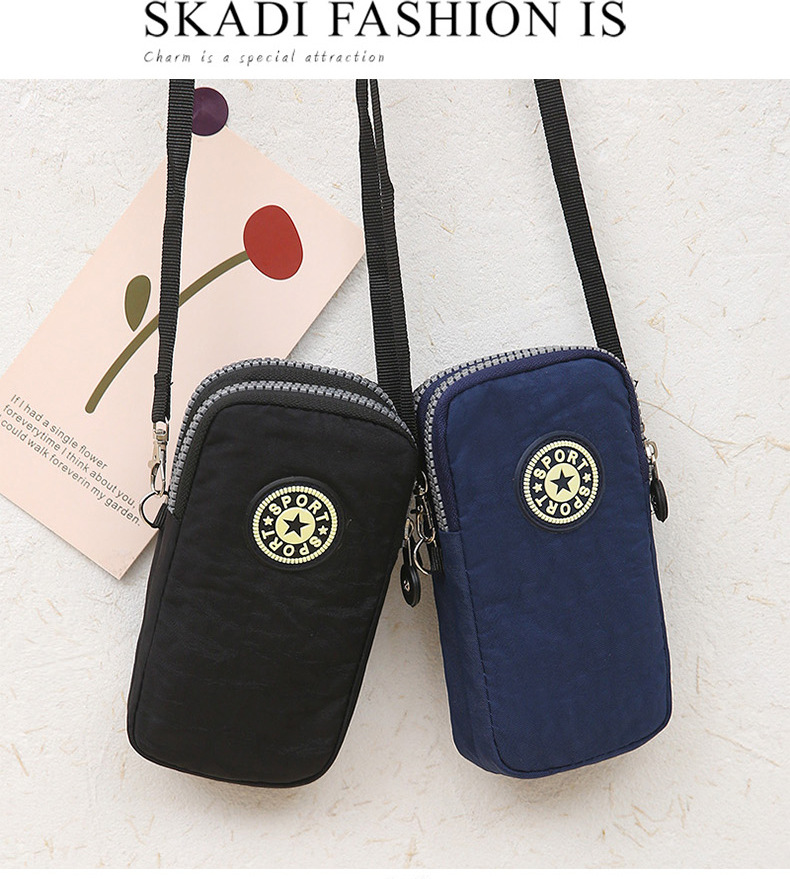 Daily Occasion Nylon Material Women's Backpack Backpack Women's Small Nylon Letter Fashion Square Zipper Crossbody Bag