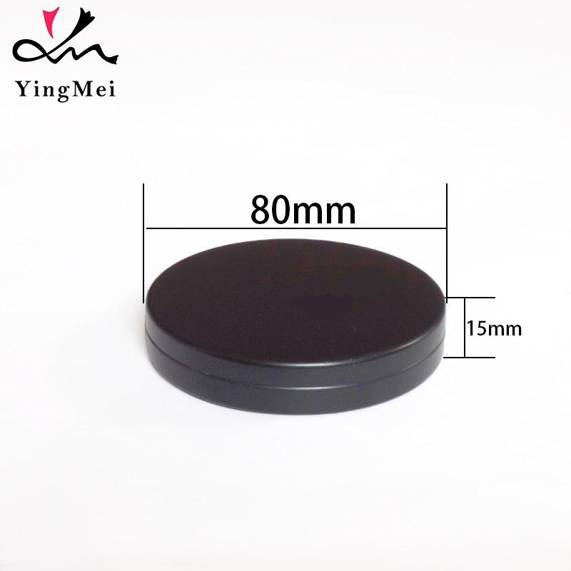 40ml黑色圆形天地直盖铝盒80*15印泥化妆品膏霜便携分装包装金属