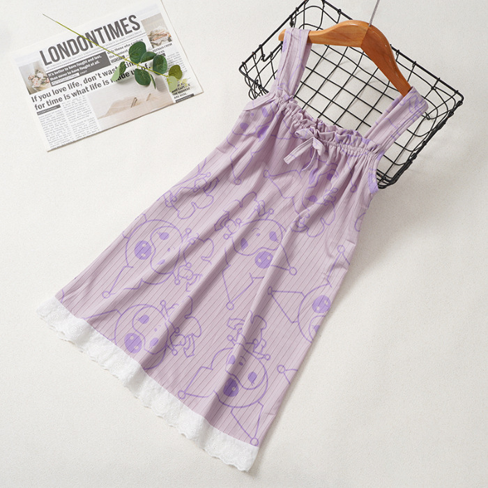 Pijama infantil princesa viento de verano nuevo pijama de niña manga corta Melody vestido de dibujos animados ropa para el hogar
