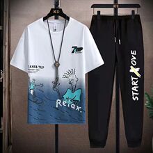 13初高中学生短袖恤男孩12-15岁青少年潮流帅气14大童夏装套装16