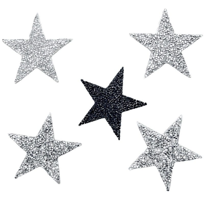 新款五角星树脂钻贴自粘鞋帽服饰烫钻贴diy装饰品树脂水钻补丁贴