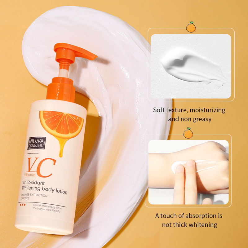 Factory Direct VC Loción corporal Vitamina C Hidratante Hidratante e Hidratante Piel Fragancia duradera Comercio exterior