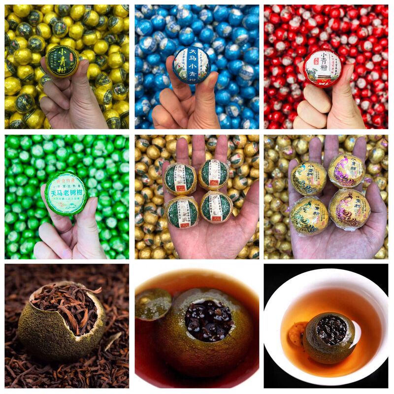 New Tea Circle Tangerine Pu'Er Tea Gift Tangerine Peel Pu'Er Tea Bulk Wholesale Meijiang Tianma Fat Tangerine Xinhui Xiaoqing Tangerine