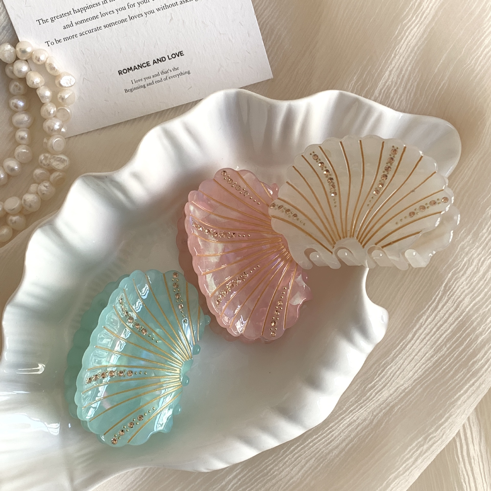 45g Weight Hair Clip, Hair Claws Hair Accessories Type Shell Inlay Material 1 Piece Quantity Cute Women's Ocean Conch Shell Acetic Acid Sheets Shell Hair Clip Hair Claws