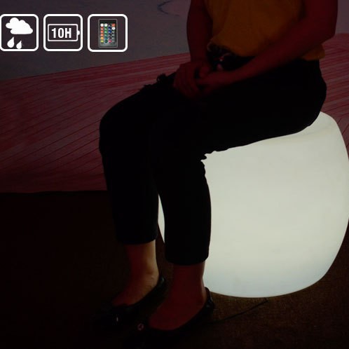 Transfronterizos Hot Sale LED taburetes de tambor colorido al aire libre impermeable silla de bar de plástico taburete de bar móvil