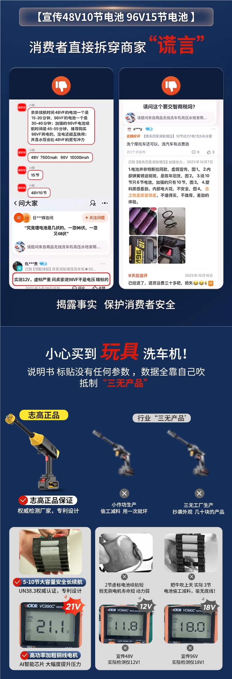 Zhigao Wireless Car Washing Machine High-Pressure Water Gun for Home and Car Use, Powerful Lithium Battery Rechargeable Booster Water Gun