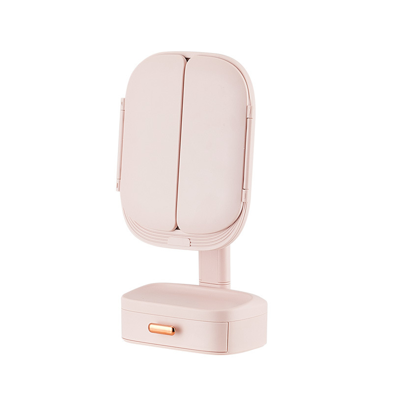 Espejo de maquillaje LED con lámpara dormitorio de estudiantes de escritorio espejo luminoso portátil de lujo alto sentido espejo de tocador