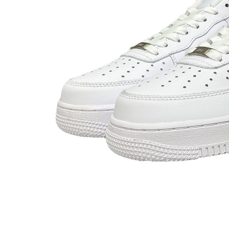 Zapatos hombre AF1 clásico blanco bajo top alto trigo macaron​