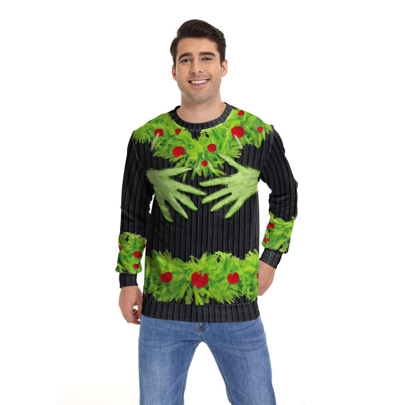 2026 Christmas Carnival Night Round Neck Warm Long Sleeve Sweatshirt Unisex Personalized 3D Digital Print Shirt Direct Sale