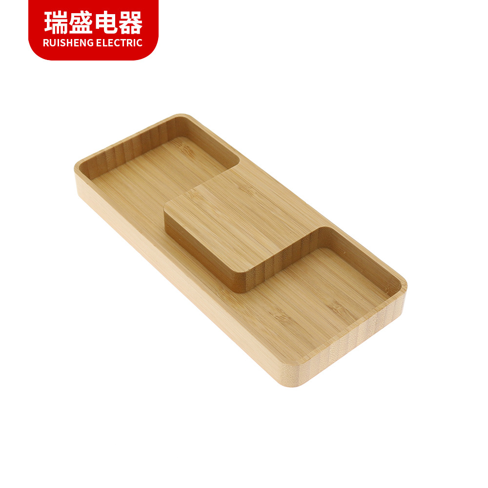 Oficina de bambú simple cargador inalámbrico de madera rectangular cargador inalámbrico de teléfono móvil Apple Huawei