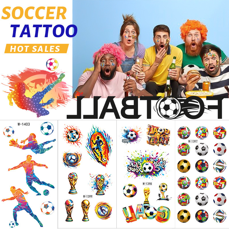 Zhengxiang cross-border European and American tattoo stickers waterproof World Cup football sports events club temporary face stickers tattoo