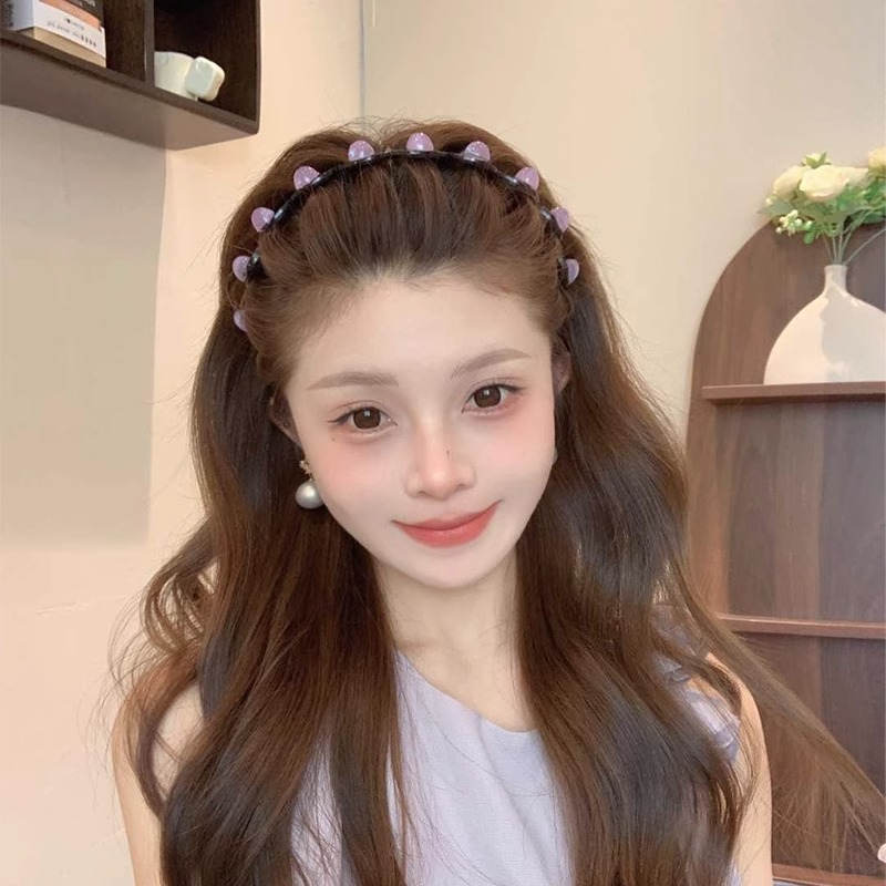 Correo de cabello ondulado para mujeres cráneo alto no tirando el brazo de la cabeza lavado de la cara presión tarjeta de cabello para salir temperamento universal paquete de cabello