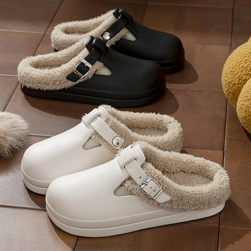 Winter Waterproof and Stain-Resistant Cotton Slippers - New Indoor Home Slippers with Non-Slip EVA Waterproof Birkenstock Cotton for Women in Winter