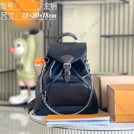 跨境黑色羊皮女士背包MONTSOURIS链条小号双肩包12587一件代发驴L