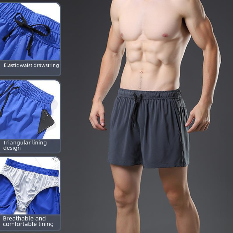 Running Sports Shorts Men's Anti-walking Fake Two-piece Outdoor Loose Training Fitness Pants Thin Quick-drying Shorts