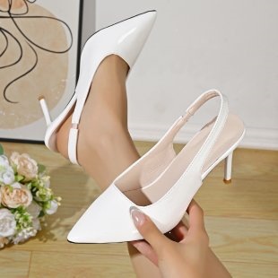 Sandalias de Tacón Alto Puntiagudas de Tejido y Caucho con Talón Fino para Verano image 9