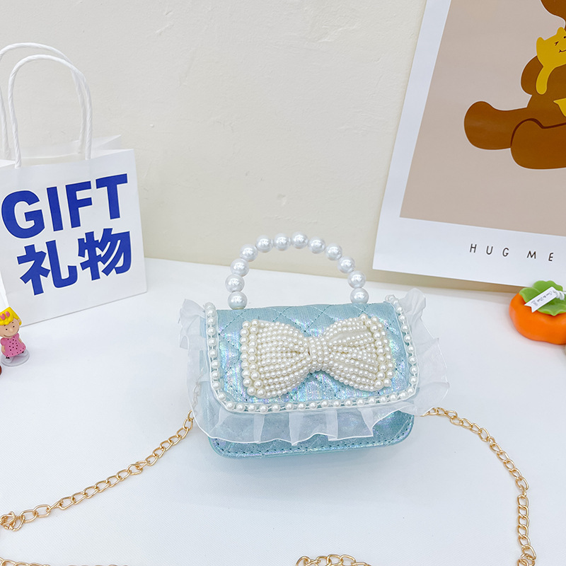 Bolso bandolera de moda de un solo hombro nuevo estilo niña estilo occidental perla portátil mini lindo bolso de perlas de un solo hombro