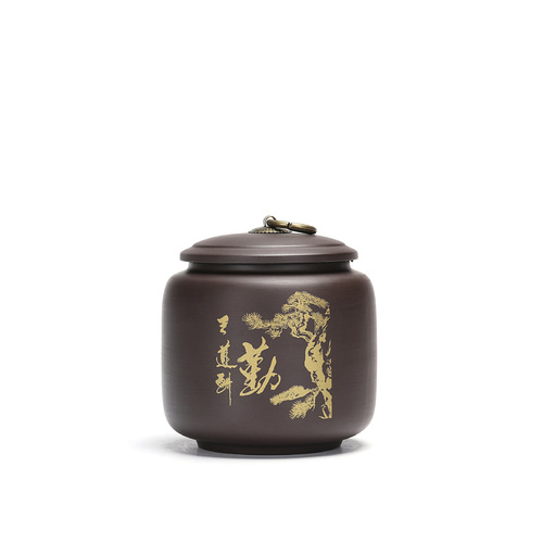 Zisha tea canister ceramic seal small size black tea Pu-erh oolong tea tea storage can capacity about 150 grams, can be wholesaled