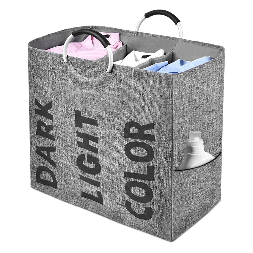 Cesta de lavandería de inodoro cesta de almacenamiento de ropa simple de tres rejillas cesta de lavandería de gran capacidad plegable cesta de almacenamiento de embalaje