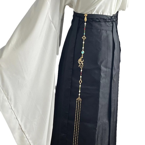 Antique Hanfu horse-faced skirt waist accessories long no-step press-front waist chain pendant national style retro versatile accessories